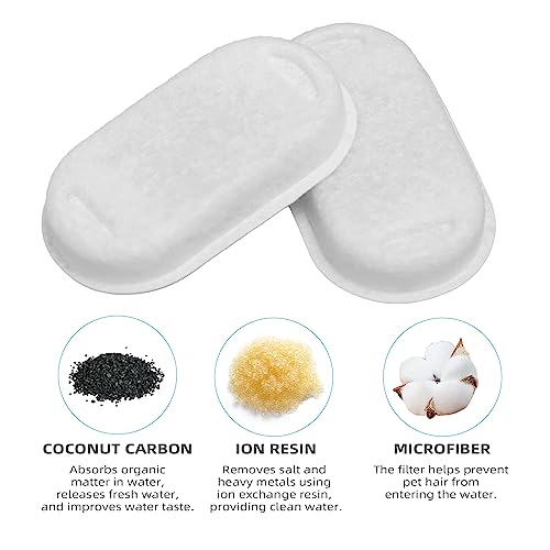 Cat Water Fountain Filter Compatible with Stainless Steel Dispenser (4 Count)