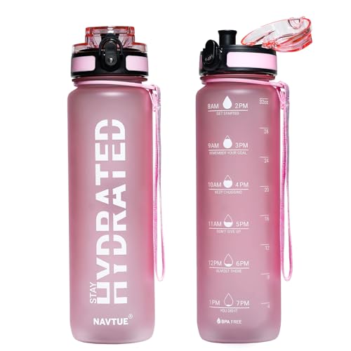 Water Bottle 32 oz Motivational Time Marker Tritan Bottle