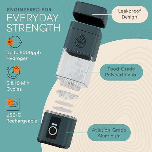 HydroLife Hydrogen Water Generator Portable Bottle with SPE