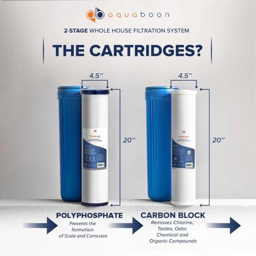 2 Stage Whole House Water Filter System with Prefilter & Big CTO (2 Count)