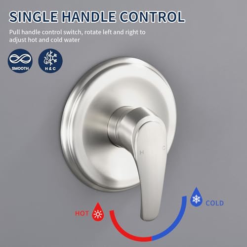 Shower Faucet Set Complete Shower Kit Dual Shower Head and Handheld 2 in 1 Combo Set Shower System Shower Trim Kit Combo Set Shower Fixtures