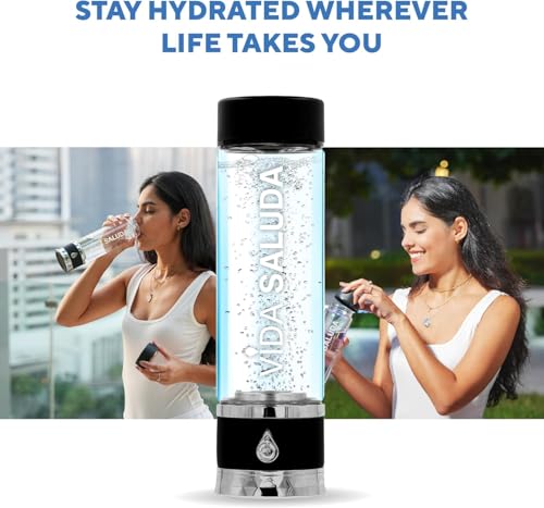 Hydrogen Water Bottle Generator 500ml Portable SPE PEM Hydrogen Rich Water Maker with Titanium Platinum Plates Fast Rechargeable Ionized Water Bottle for Home Travel Gym Hydration