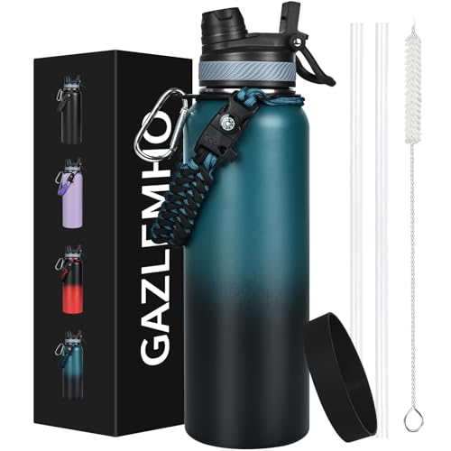40 oz Insulated Water Bottle with Straw& Spout 2