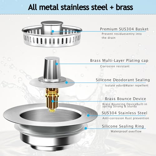 Kitchen Sink Drain Strainer for 3