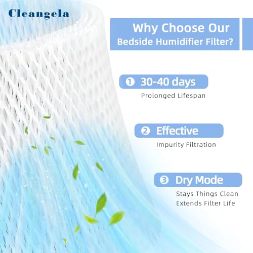 3 Pack Bedside Humidifier Filter Replacement Compatible with Canopy Bedside & Nursery Humidifiers Humidifier Wicking Replacement Filter Wood Pulp & Paper Replace Every 6 Weeks (3 Count)