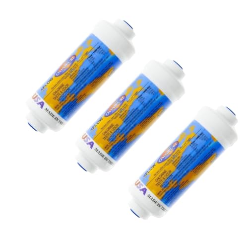 Omnipure -(K2333-JJ) - 6" x 2" T40 GAC Coconut Carbon Inline Filter-1/4" OD Quick Connect (3 Pack)