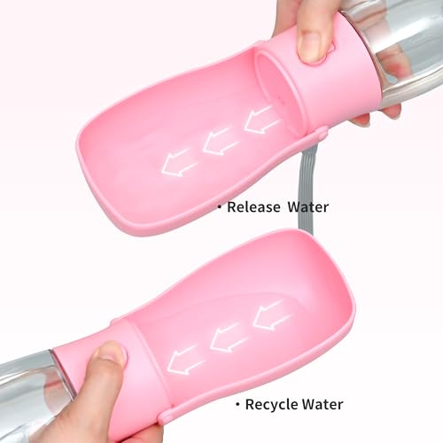 Portable Dog Water Bottle 10oz Pink