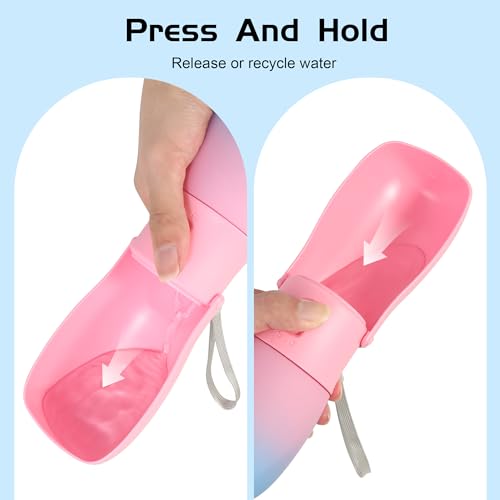 Portable Dog Water Bottle 10oz Pink