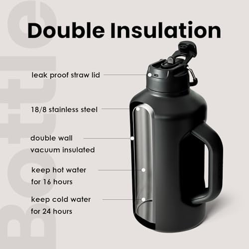 Insulated Water Bottle 64 oz Dual