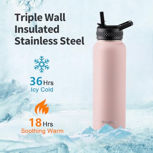 40 oz Insulated Water Bottle with Straw