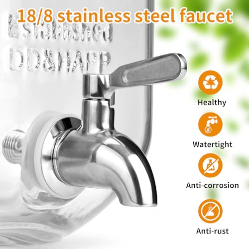 Glass Beverage Dispenser With Stainless Steel Spigot