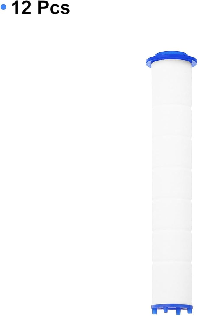 uxcell 12 Pcs Shower Head Filter 4.9 Inch PP Cotton Filter Cartridge Replacement High-Pressure Handheld Fan Shower Jet Sets