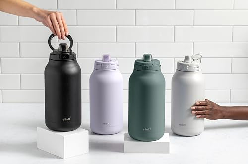 Hydra 64oz Half Gallon Water Jug with Handle and Motivational Time Markers for All Day Hydration