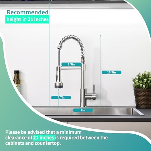 Led Kitchen Faucet with Pull Down Sprayer Brushed Nickel