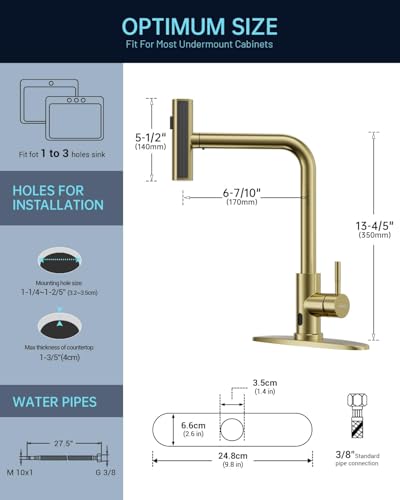 Gold Touchless Kitchen Faucet with Pull Down Sprayer