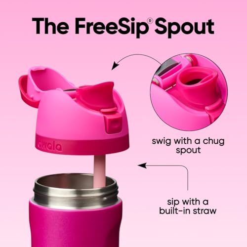 FreeSip Kids Stainless Steel Water Bottle 16 oz Read My Lips