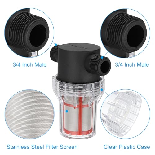 3/4" Male in-Line Strainer Water Pump Filter with 200 Mesh