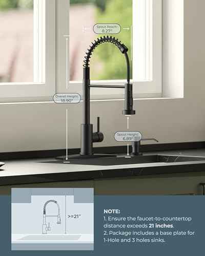 Black Kitchen Faucet with Soap Dispenser