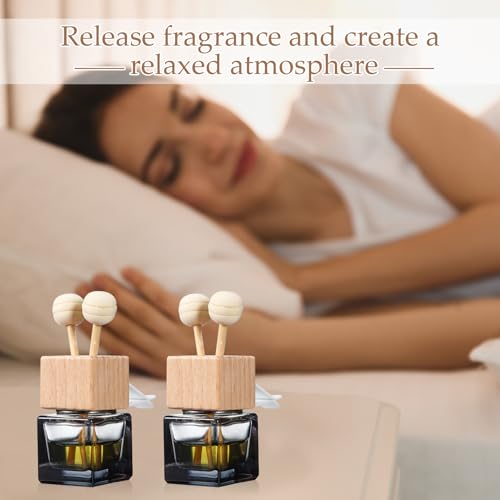 30 Pcs Car Air Freshener Diffuser with Vent Clip Empty Car Diffuser Bottles for Essential Oil Perfume Glass Bottle with Wooden Caps Stick (30 Count)