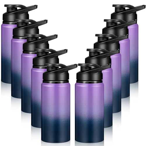 10 Pack Aluminum Water Bottles Bulk 17oz Dark Blue (10 Count)
