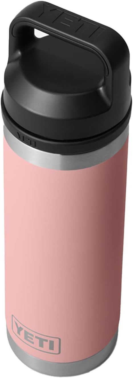 YETI Rambler 18 oz Bottle, Vacuum Insulated, Stainless Steel with Chug Cap, Sandstone Pink