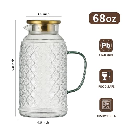 Glass Pitcher with Lid