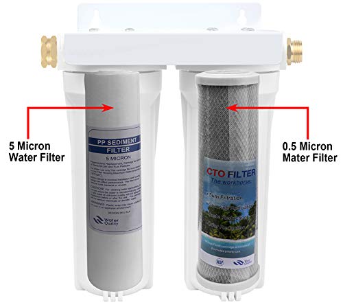 External RV Dual Water Replacement Filters for RVs Camper Boats Marine (2 Count)
