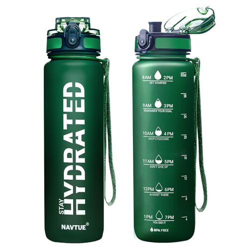 Water Bottle 32 oz Motivational Time Marker Tritan Bottle