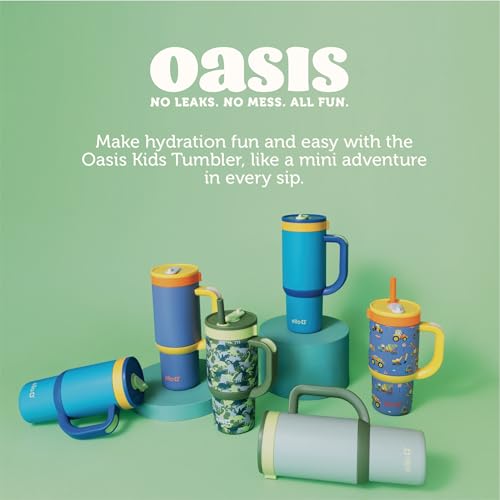 Oasis 14oz Insulated Stainless Steel Kids Tumbler with Straw