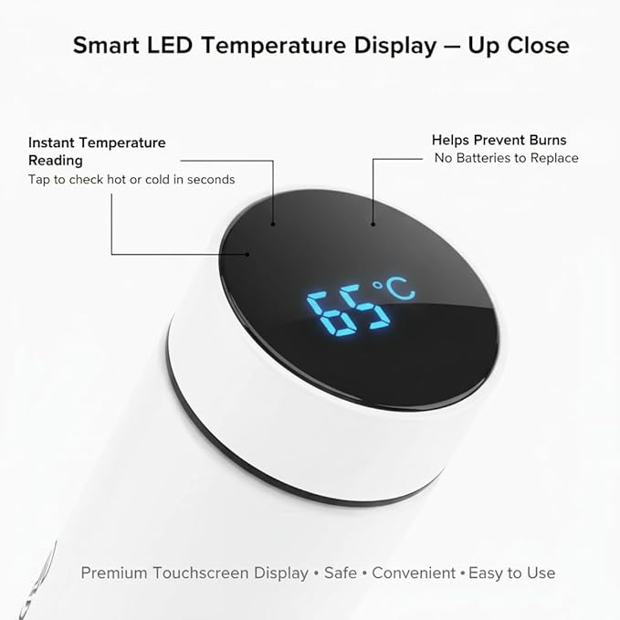 500ml Smart Water Bottle – BPA-Free, Reusable Thermo Bottle with LED Temperature Display – Leakproof, Eco-Friendly, Plastic-Free