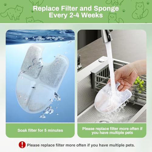 12 Packs Dog Water Fountain Filters for 3Gal