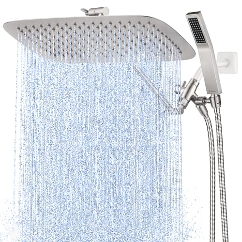 All Metal 16" Rain Shower Head with Handheld for Bathroom Upgrade
