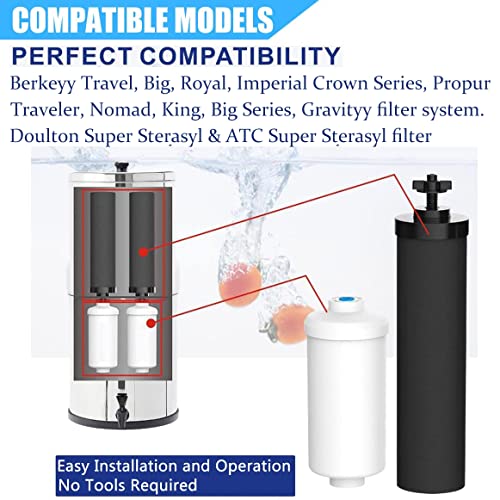Water Filter Replacement Compatible with Big Berkey (4 Count)