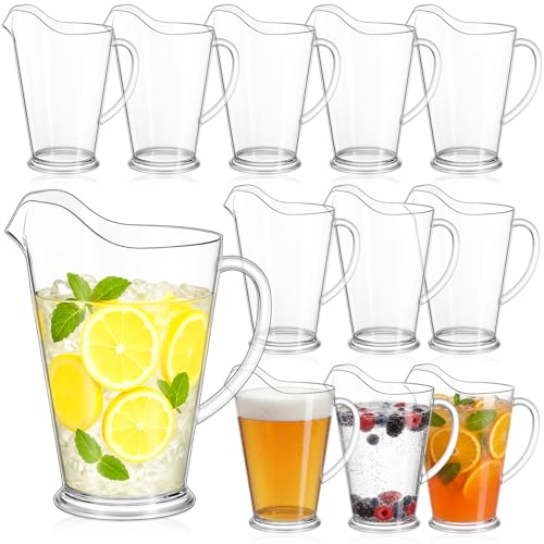 Tessco 12 Pcs Plastic Pitchers 60 Oz Clear Water Beer Jug Large (12 Count)