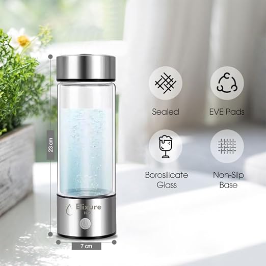 2025 Premium Hydrogen Water Bottle – Portable SPE PEM Molecular Hydrogen Generator | HydroHealth Hydrogen Water Bottle for Kidney Health, Alkaline Ionized H₂ Water | HydroVital Aqua Bottle