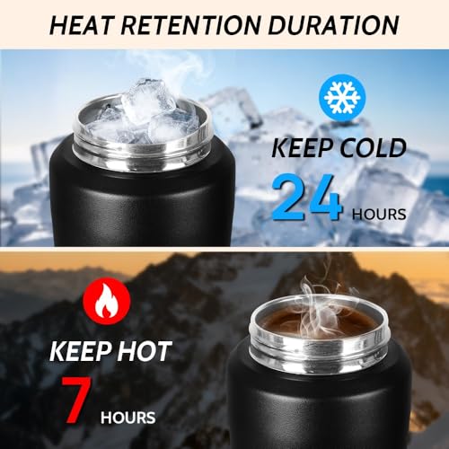 Stainless Steel Water Bottle with Camping Lantern & Night Light