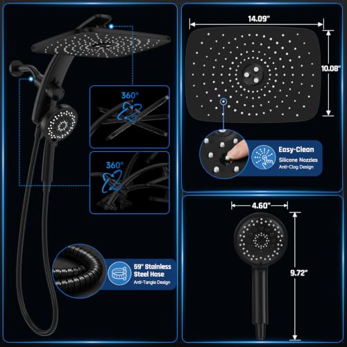 14" Luxurious Shower Head with Handheld