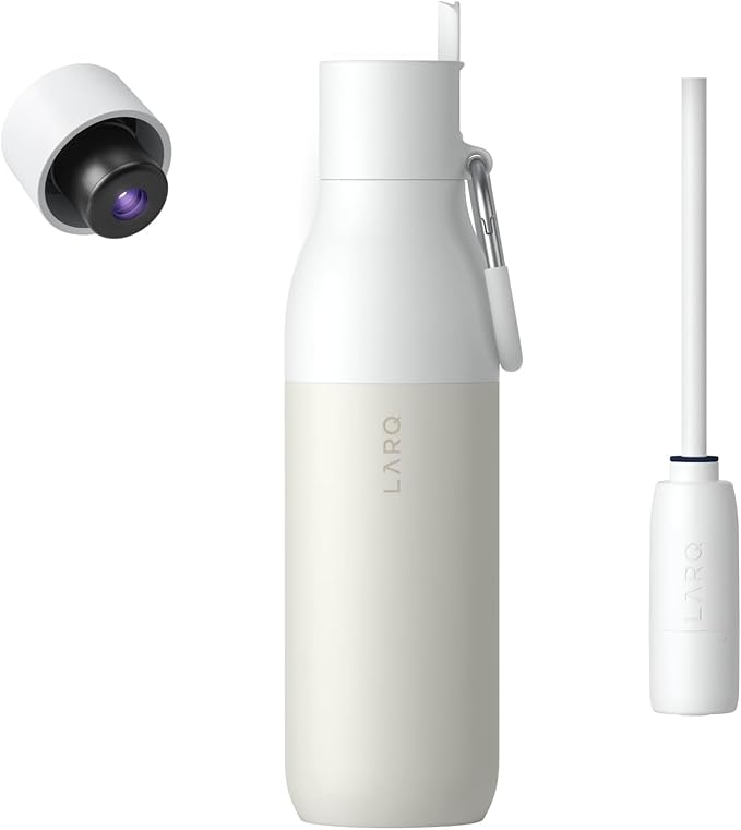 LARQ Bottle Flip Top 25oz, GW + PureVis Cap + Filter Straw Bundle