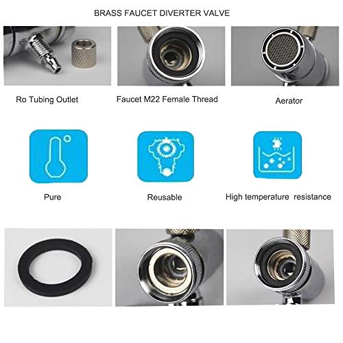Faucet Diverter Valve with Aerator M22 Female Thread for 1
