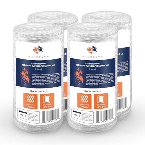 1 Micron String Wound Water Filter 10x4.5 Replacement (4 Count)
