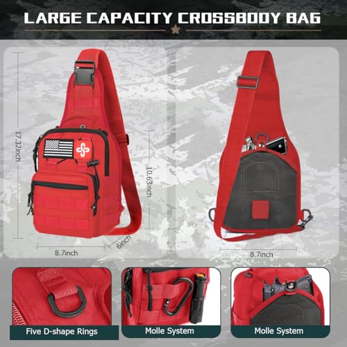 Survival Kit 262Pcs Survival Gear and Supplies with First Aid Kit Pouch and Crossbody Bag (262 Count)