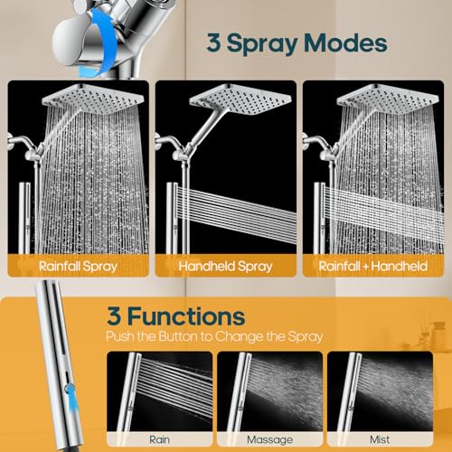 High Pressure Rain Shower Head with Handheld