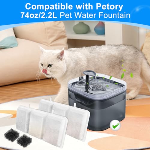 12PCS Cat Water Filter Compatible with Petory Automatic 74oz (12 Count)