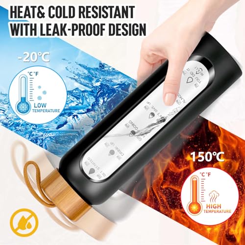 Glass Water Bottles 32 Oz with Silicone Sleeve