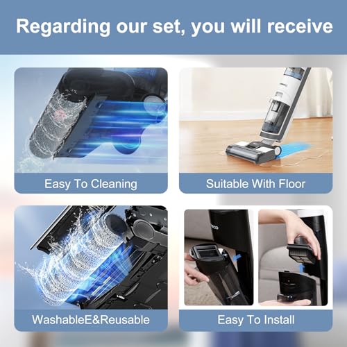 Roller Brush Replacement Compatible with Tineco S3 Vacuum Mop (7 Count)