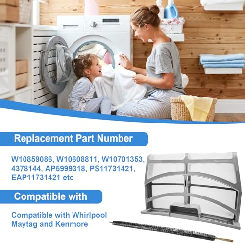 W10859086 Dryer Lint Screen Filter Replacement for Whirlpool Maytag Kenmore