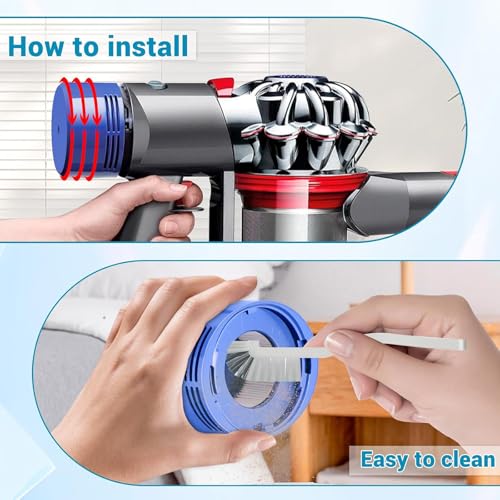 Vacuum Filter Replacement Compatible with Dyson V7 (2 Count)