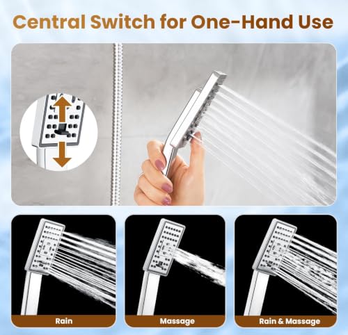 Rain Shower Head with Handheld Spray