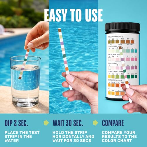 Pool Test Strips for Pools and Spas (100 Count)
