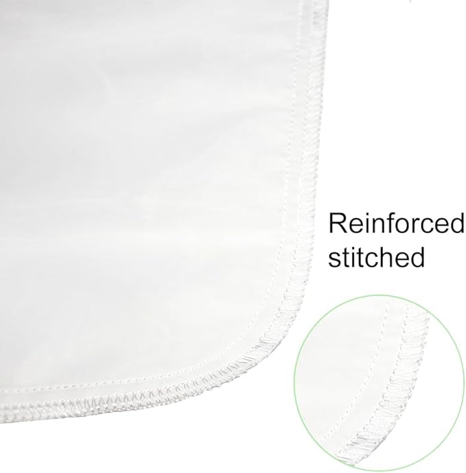 2Pcs Nut Milk Bags Reusable Almond Milk Bag, 2 Sizes Extra Fine Mesh Food Strainers Nylon 200 Microns Filter Bag for Straining Tea, Yogurt, Juice, Herbs, Cold Brew Coffee (12''x12'', 19''x19'')